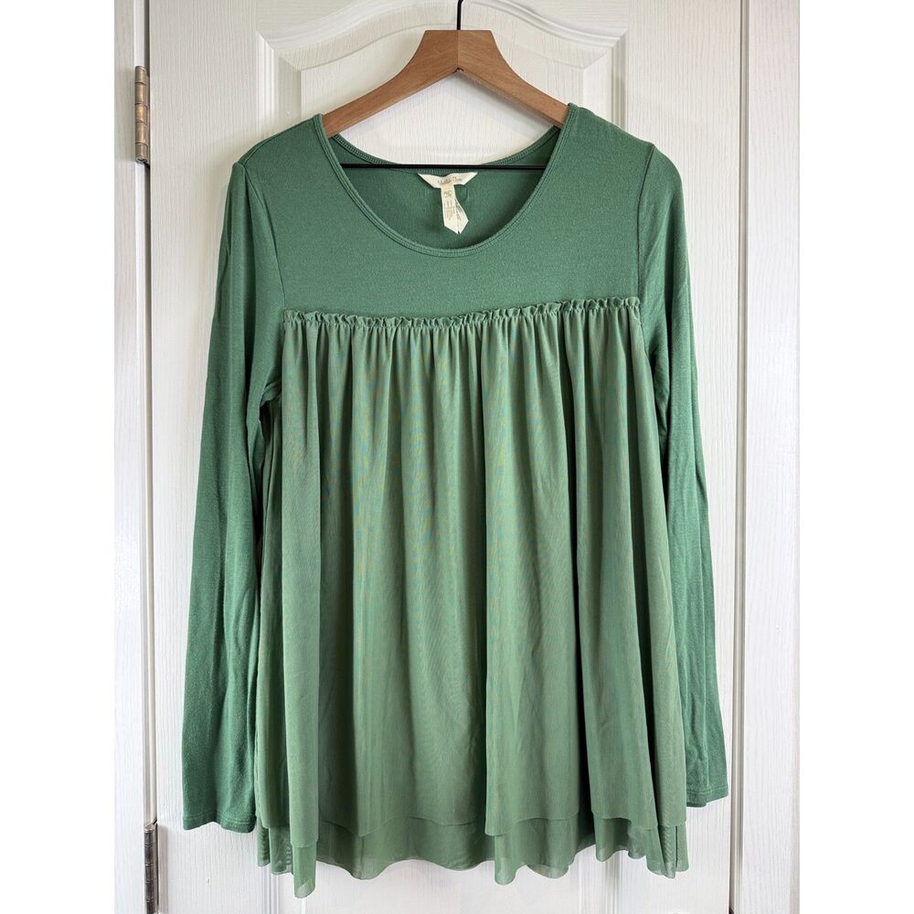 Matilda Jane Women's A New Leaf Top Long Sleeve Green Tulle Size M